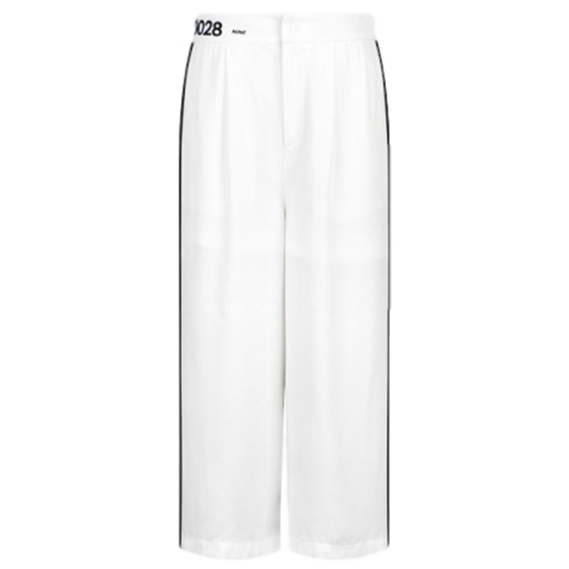 【福利款】拉夏贝尔白色高腰直筒七分阔腿裤