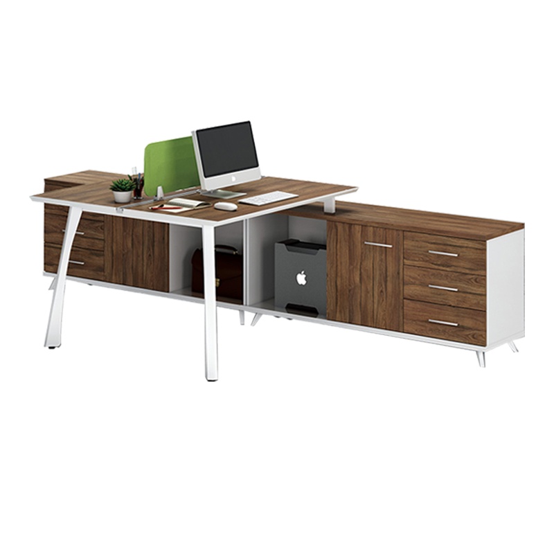 钜晟 办公桌钢架1.2米两人位职员桌主管桌带副柜JS-GZ1202