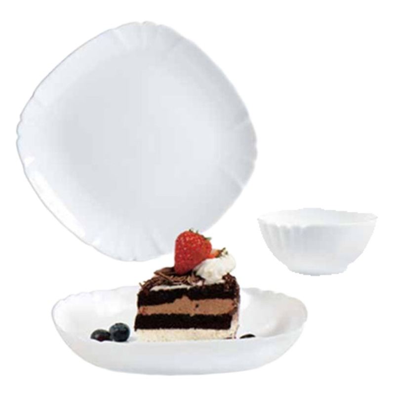 乐美雅(Luminarc)露特莎白玉餐具6件套 钢化玻璃 耐高温餐具