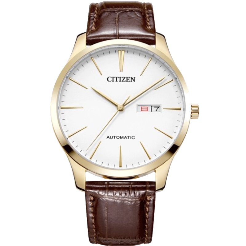国行 西铁城 (CITIZEN)手表 全自动机械小牛皮表带商务休闲防水男士腕表 NH8353-18AB