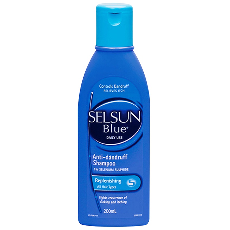 【顺滑止痒】Selsun/潇洒去屑洗发水200ml头皮藓溢脂性水杨酸顺滑止痒（蓝盖）适合所有发质成人