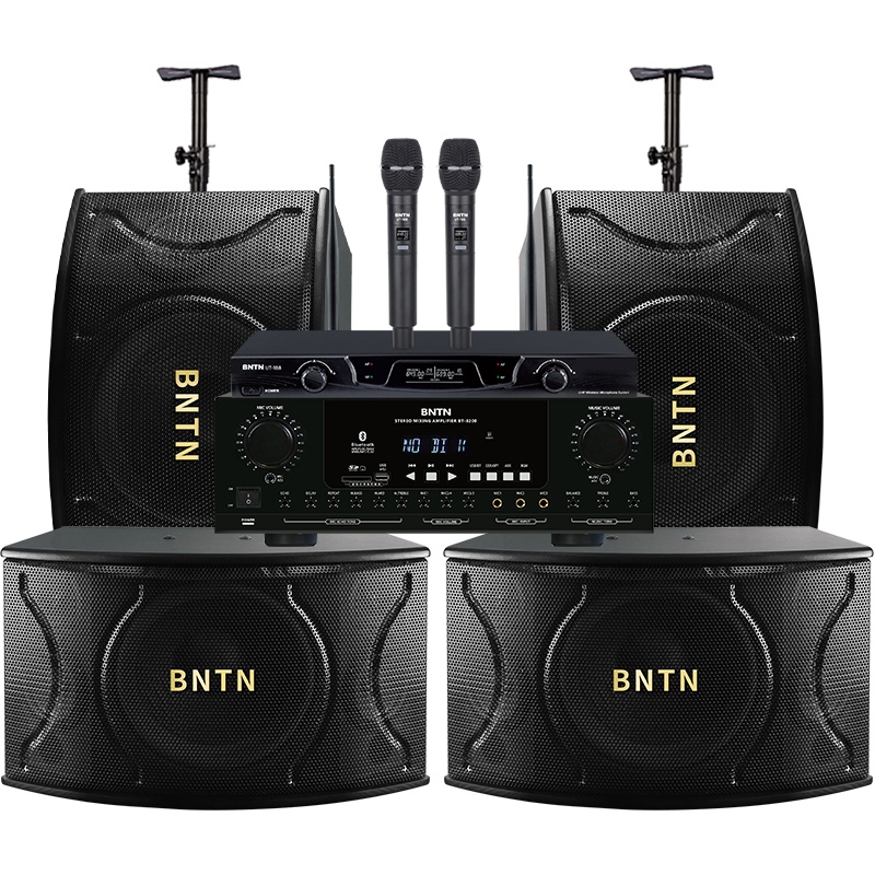奔腾(BNTN)套装家庭影院KTV音响家用商用会议设备卡拉ok专业功放机8200配12音箱升级款一拖四套装音响