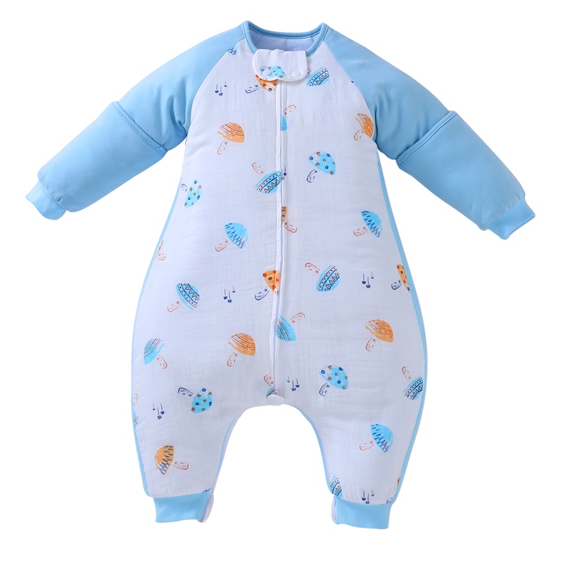 龙之涵[LONGZHIHAN]夏季宝宝分腿纱布睡袋防踢被四季通用婴儿春秋薄款睡袋