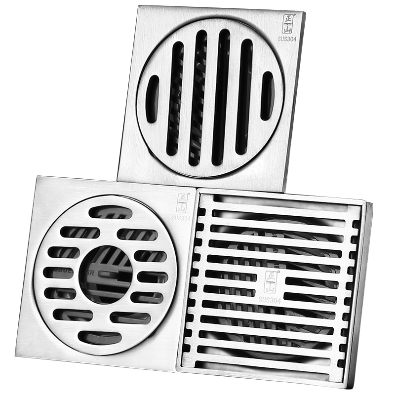 正山 地漏304不锈钢大排量防臭防堵淋浴地漏卫生间洗衣机两用浴室排水防臭芯加厚