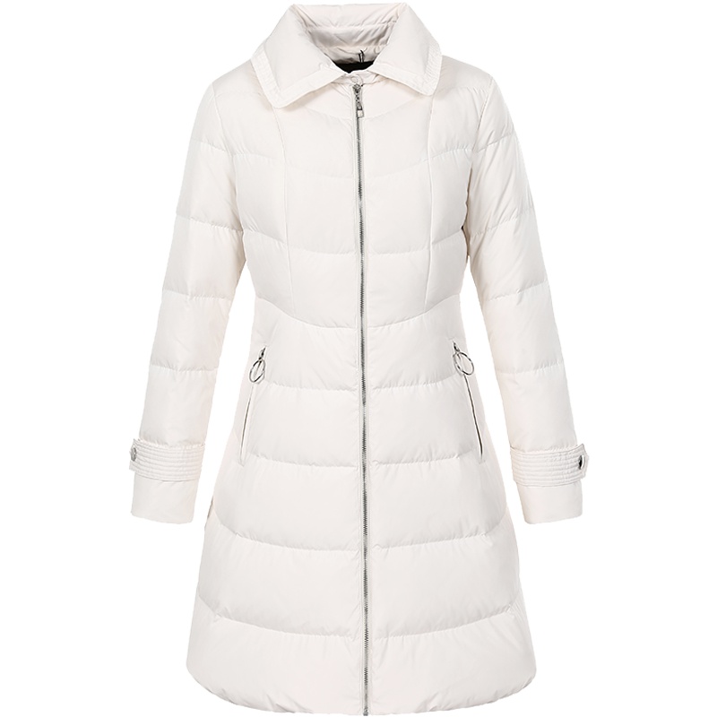 艾莱依O2O2018冬季新款时尚女装羽绒服女中长款外套