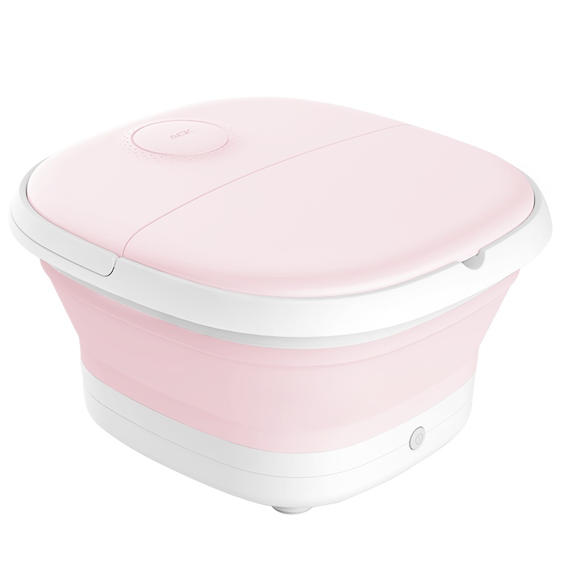 艾斯凯19Z蜜桃粉升级款折叠足浴盆自动按摩恒温加热洗脚盆可折叠电动泡脚桶家用小型加高蜜桃粉