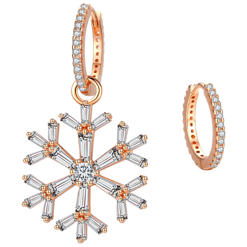 佰色传情S925纯银不对称耳饰长款气质高级感网红耳环新款潮耳坠