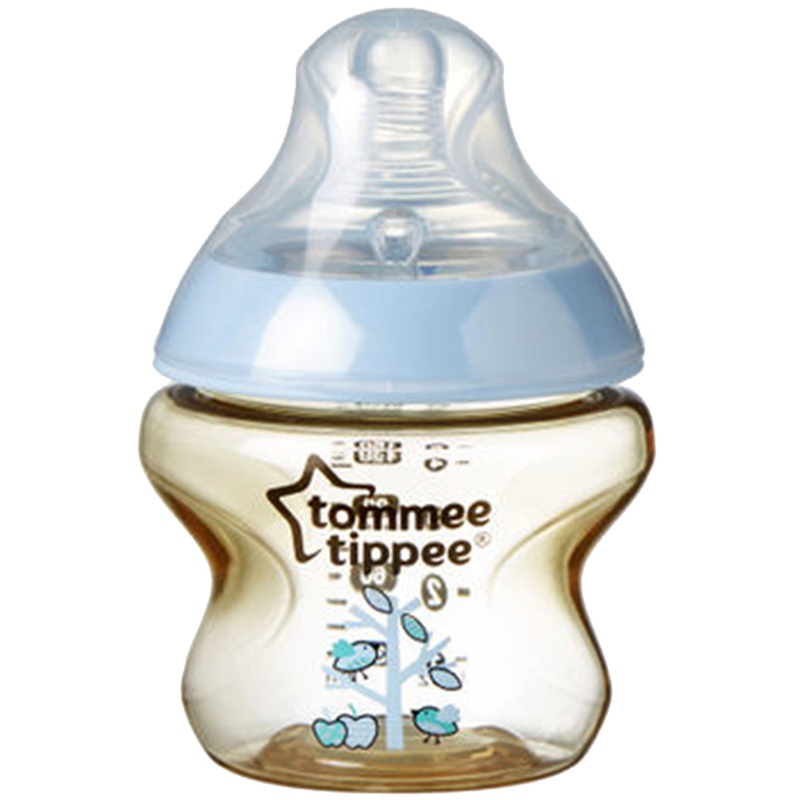 汤美星(Tommee Tippee)奶瓶00019新生儿PPSU塑料奶瓶宽口径轻便耐摔150ml蓝色配慢流量奶嘴0个月