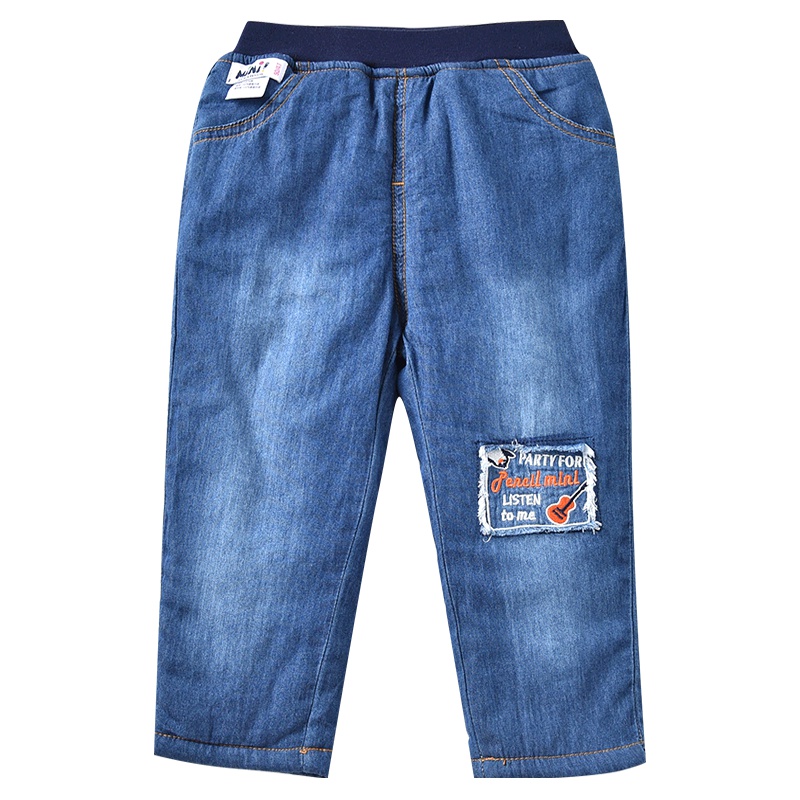 铅笔俱乐部童装2019冬季新款男童牛仔棉裤小童夹棉长裤儿童裤子