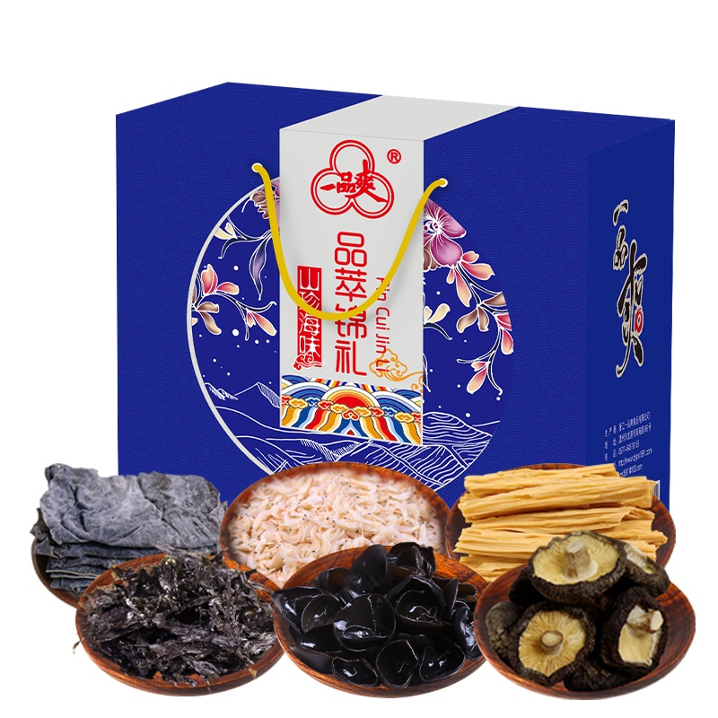 一品爽 品味大礼包B款 1130g 秋木耳 香菇 海带 紫菜 腐竹 虾皮 端午送礼