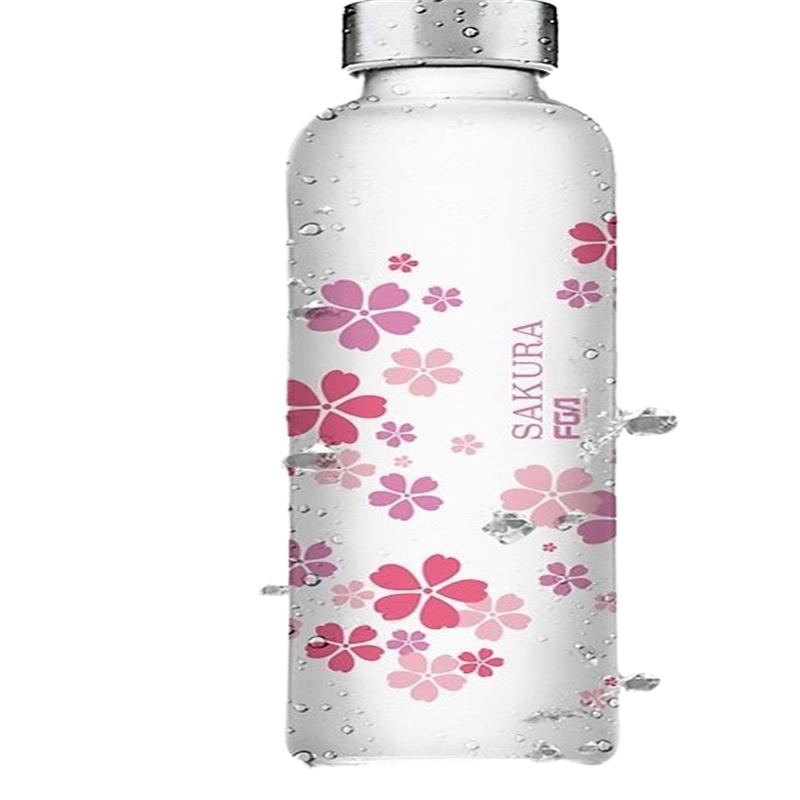 透明带盖500ml玻璃杯可爱花茶杯男女士水杯创意便携杯子