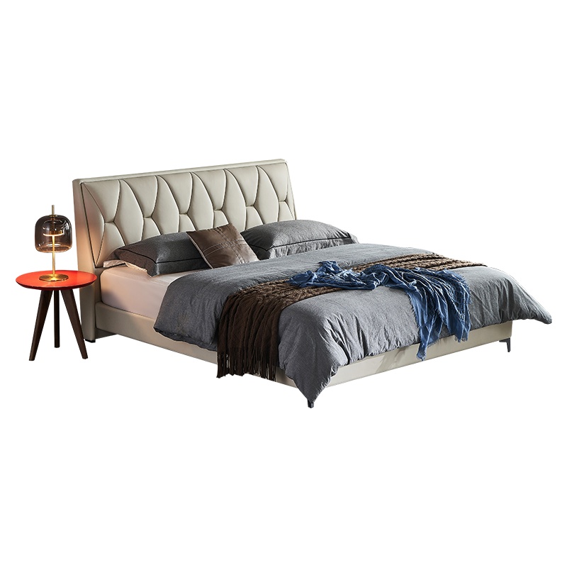 喜临门官方旗舰店正品真皮皮床婚床1.8m 现代简约卧室软床 莱伊