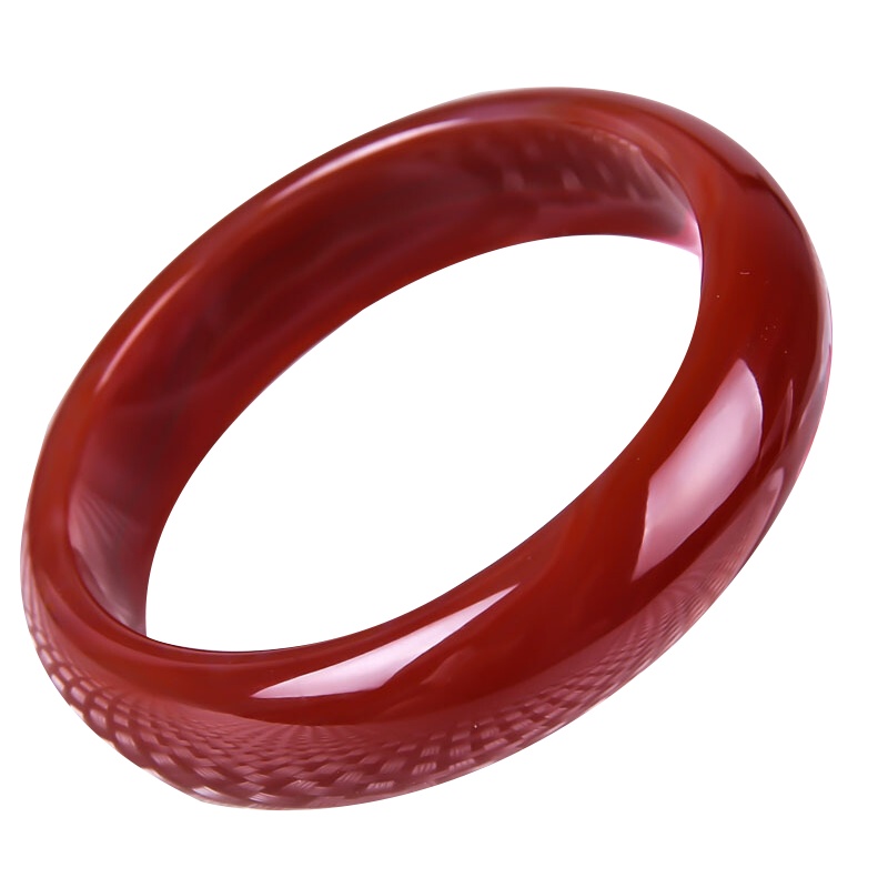 臻玉盈巴西红玛瑙玉手镯女款送女友情人礼物代写贺卡