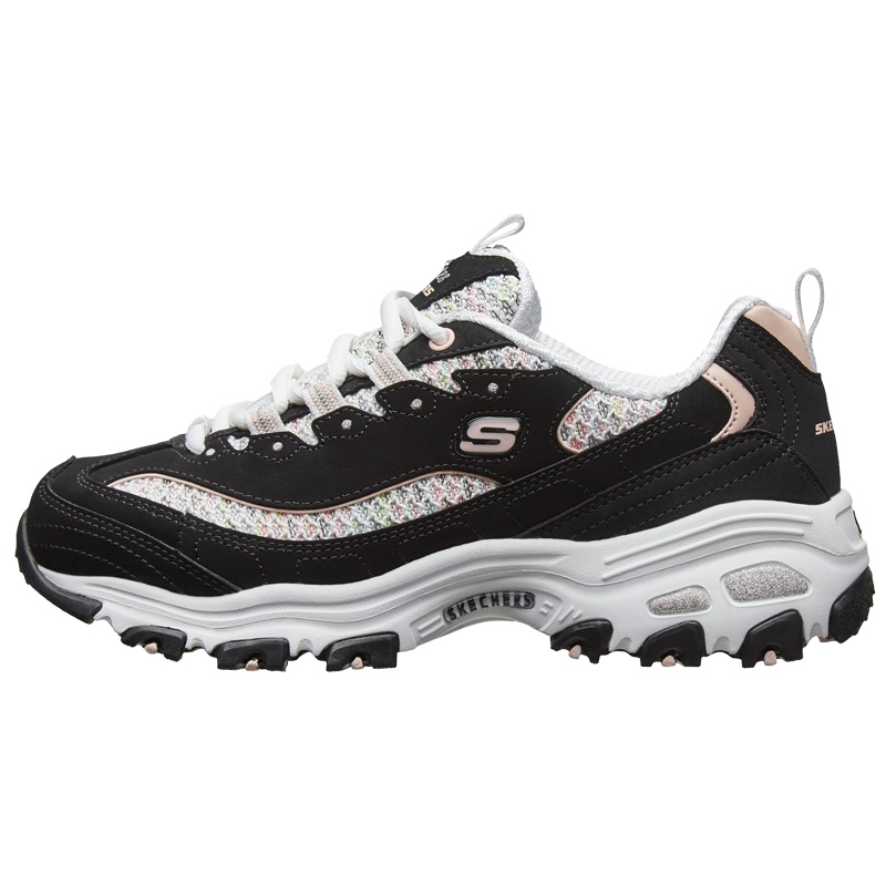 Skechers斯凯奇女鞋熊猫鞋复古拼接潮酷厚底舒适缓震透气休闲老爹鞋13144