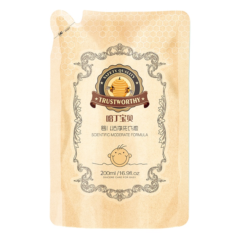 哈丁宝贝婴儿多效护理洗衣液无荧光剂200ml（补充装）*5袋