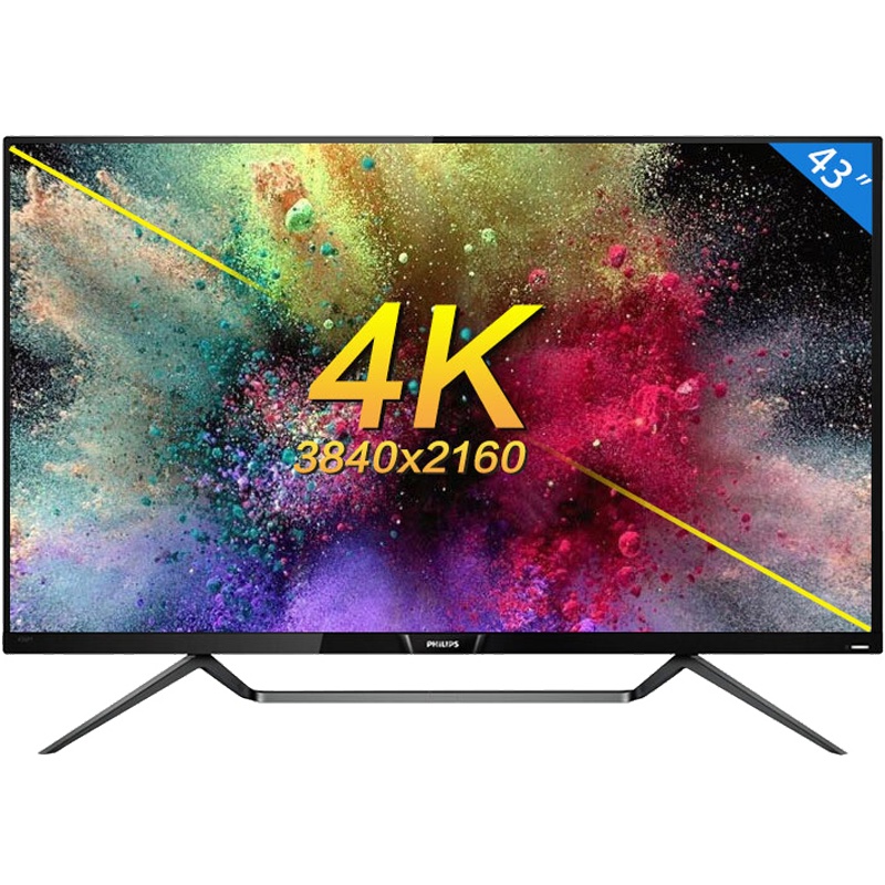 飞利浦(PHILIPS) 43英寸黑色 4K UHD DisplayHDR 1000标准 Tpye-c接口 QD量子点 吃鸡显示器电脑显示屏 436M6VBPAB