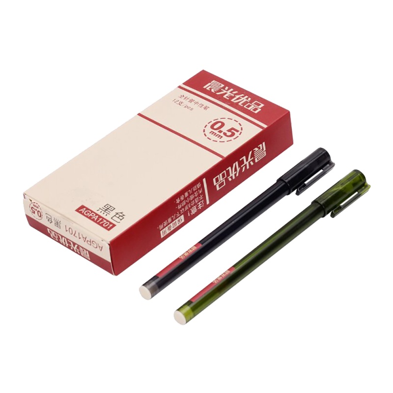 晨光(M&G)AGPA1701黑色中性笔 0.5mm 12支/盒 优品全针管签字笔 水笔 黑笔 水性笔 笔类