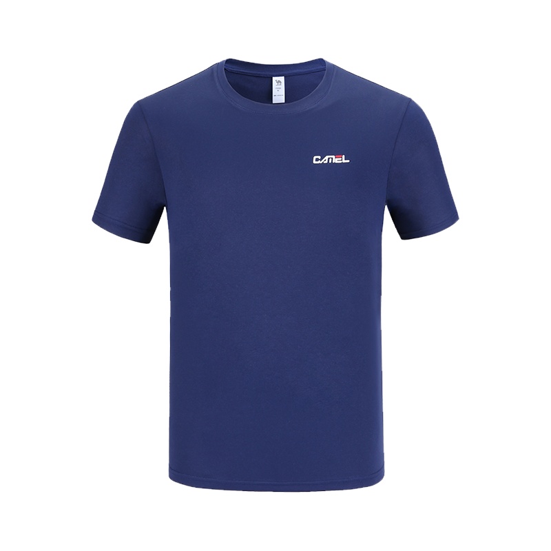 骆驼柔软亲肤圆领纯色男女短袖T恤