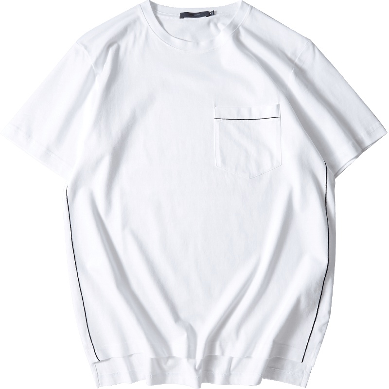 黑鲸清爽白色短袖T恤男2019夏季上衣男CNTBJ29017A