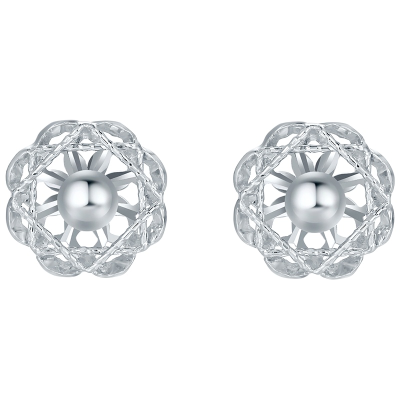 周六福(ZHOULIUFU)PT950铂金耳饰女挚爱白金时尚甜美花朵耳钉耳环素耳钩PT095254