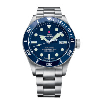 瑞士军表(SWISS MILITARY)全球限量版水鬼王男士全自动机械防水500米专业潜水表带氦阀