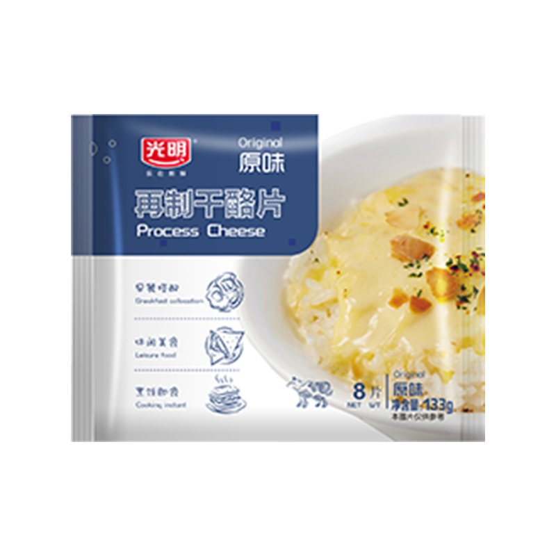 光明芝士片原味再制干酪200g*2包