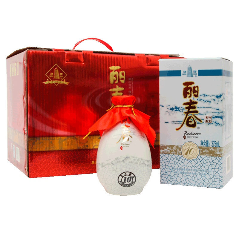 塔牌绍兴黄酒十年丽春酒375ml*六瓶整箱装手工冬酿半甜型特型黄酒