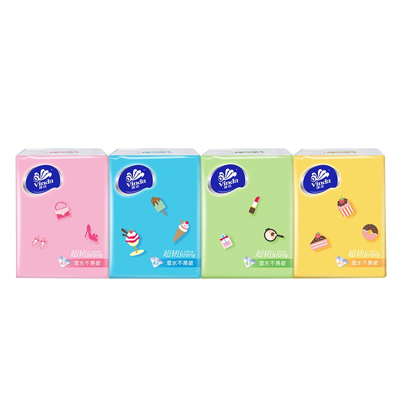 【维达手帕纸48包】超韧4层5张印花纸巾无香面巾纸