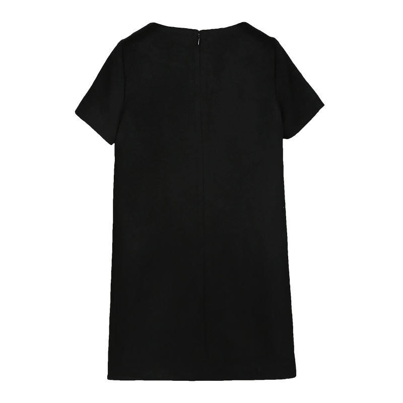 鄂尔多斯ERDOS 秋冬纯山羊绒百搭显瘦短袖女士连衣裙