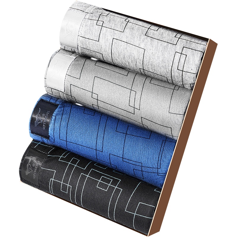 七匹狼 | [抗菌纯棉]4条装内衣男生短裤头青少年抗菌男士平角内裤纯棉