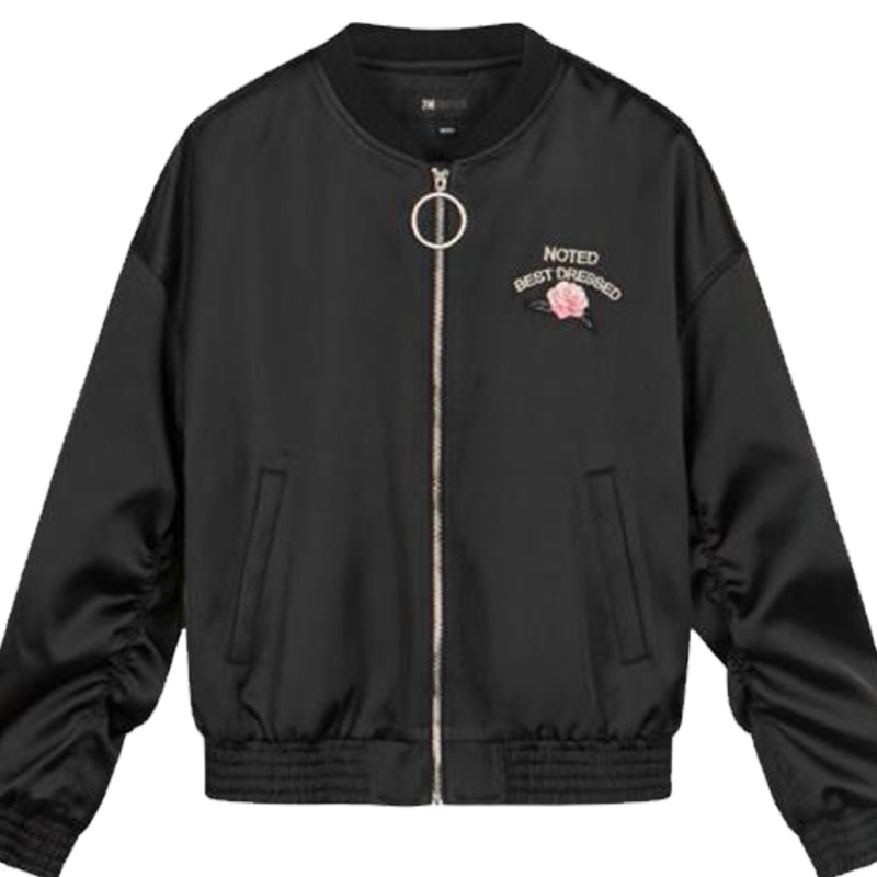 【热卖】7m外套女秋冬学生刺绣棒球服女韩版短款宽松夹克飞行员长袖70009706