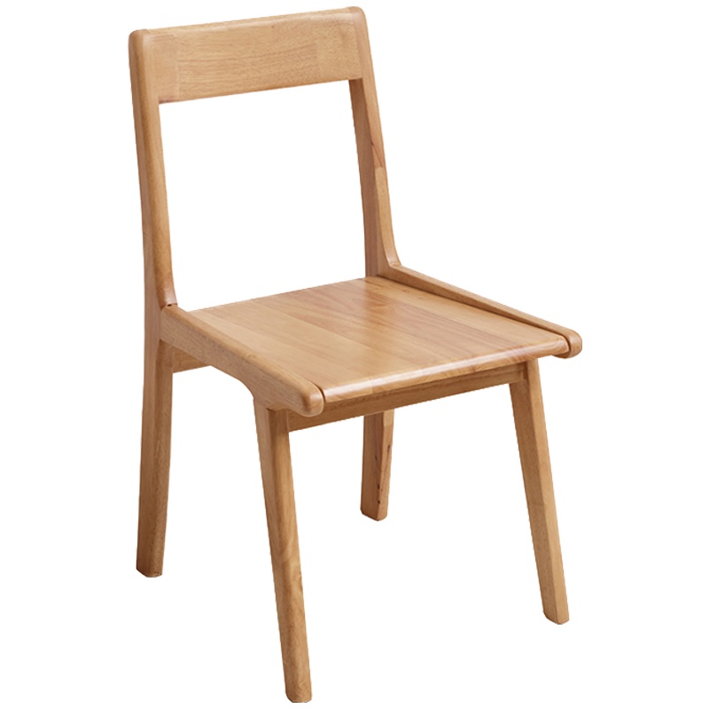 创世人 办公家具实木餐椅子北欧风格餐桌凳子现代简约靠背椅座椅430*500*770mm原木色