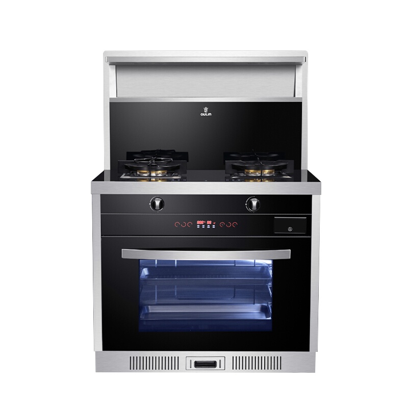 欧琳（OULIN）集成灶家用侧吸一体式一体灶下排式油烟机燃气灶蒸烤箱一体正品蒸箱HS5Z 天然气
