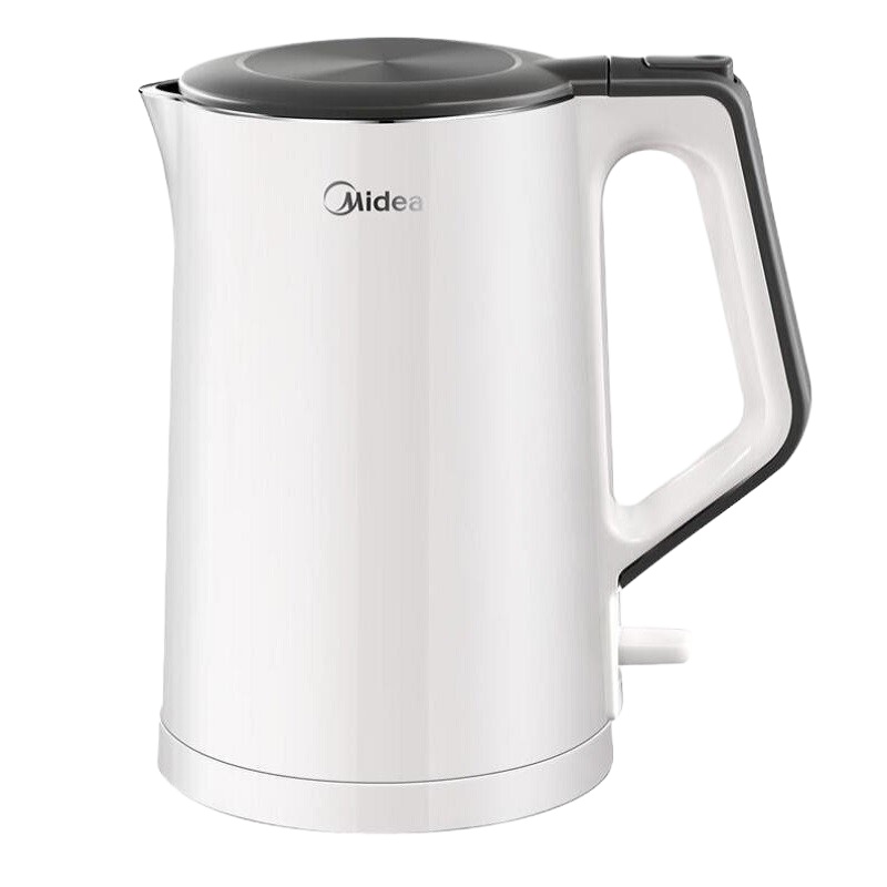 美的(Midea)电热水壶 MK-SH15Colour102 家用无缝内胆 304不锈钢 双层防烫 1.5L小容量烧水壶
