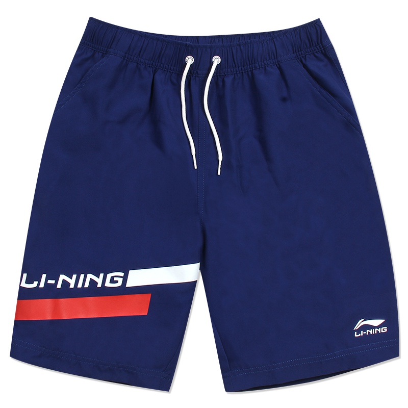 李宁(LI-NING)沙滩裤男女情侣宽松运动裤平角五分泳裤速干情侣短裤海滩裤大裤衩