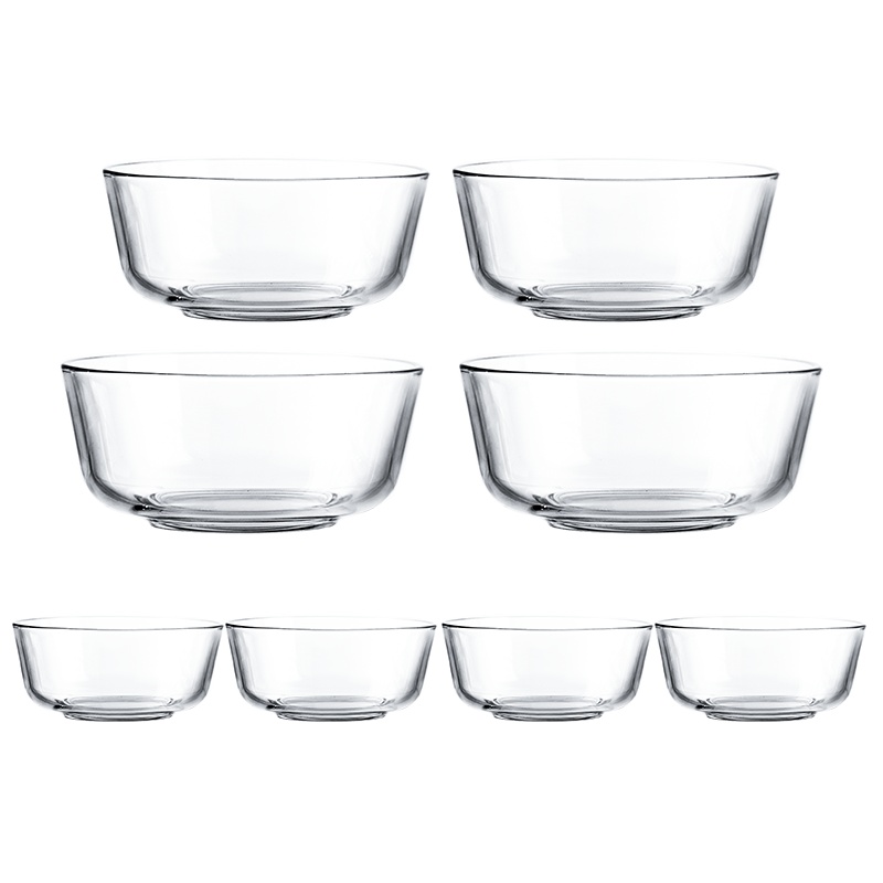 Ocean进口无铅玻璃加厚沙拉碗水果碗耐热米饭碗汤碗面碗大中小8件套