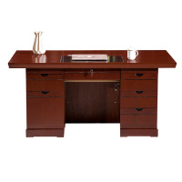 办公家具 抽屉带锁 贴实木皮办公桌 160*80*75cm办公桌