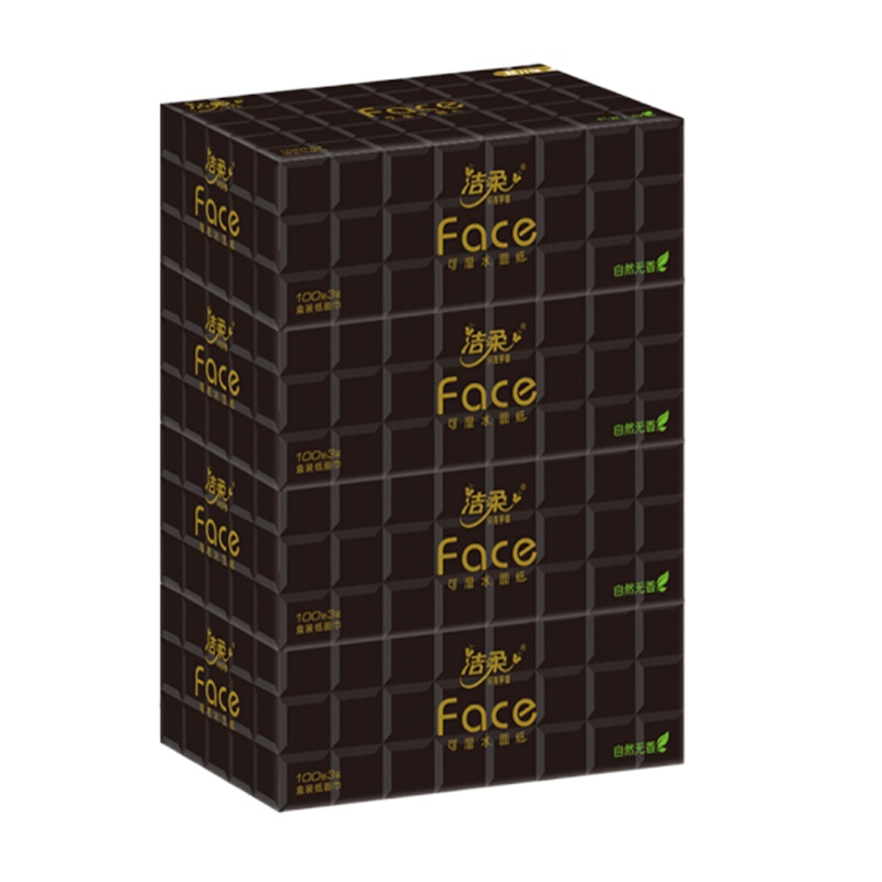 洁柔 自然无香抽纸100抽三层(195*155mm)单位:盒