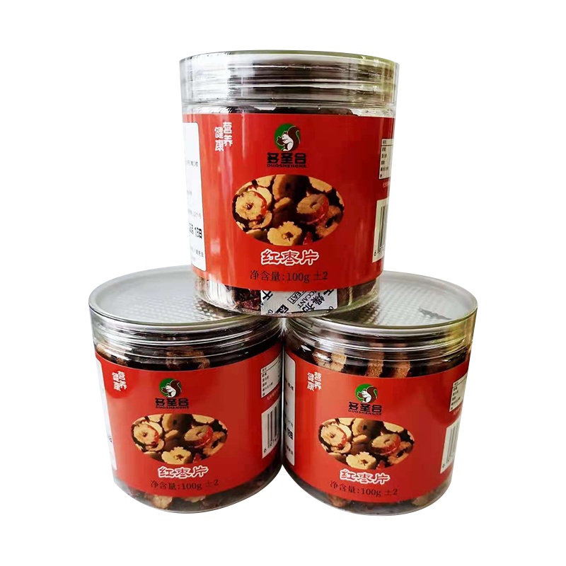 多圣合罐装红枣片100g 香酥红枣片 红枣片无核酥脆大枣干零食脆 健康枣片 泡水干吃茶专用无核免洗脆片