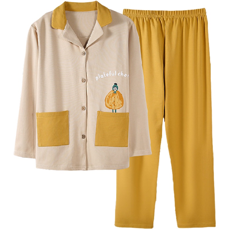 俞兆林睡衣女春秋纯棉长袖韩版开衫大码夏季薄款可外穿家居服套装