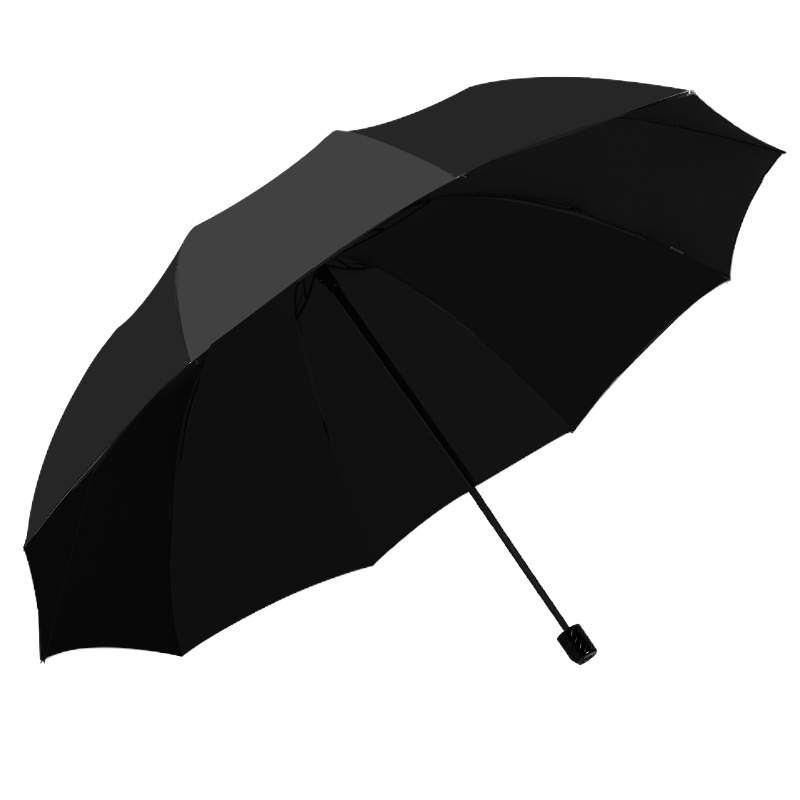 天堂伞超大雨伞男女3人三人双人加大加固学生特大号三折叠晴雨伞 黑色黑胶2-3人伞:直径130cm