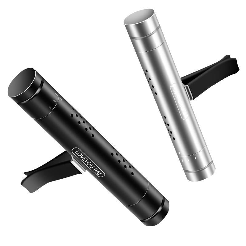 [汽车用品]新款定制汽车出风口合金香水车载香水香膏精油摆件出风口香薰支架香水夹LOVEYOU PAI 银色