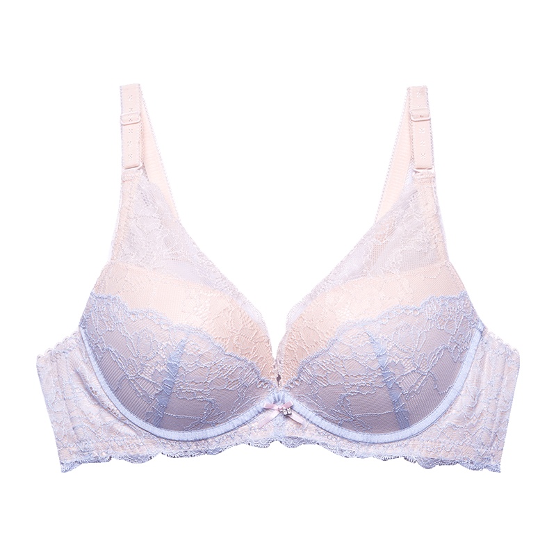 都市丽人软胶骨拼色蕾丝3/4杯上薄下厚文胸胸罩内衣2B7107