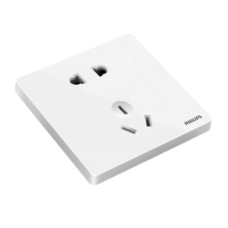 飞利浦(Philips) 开关插座面板五孔电源插座10A