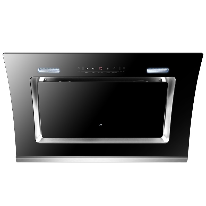 优盟(UM)UC235侧吸式抽油烟机家用18立方大吸力单机油烟机钢化玻璃一键清洗免费安装