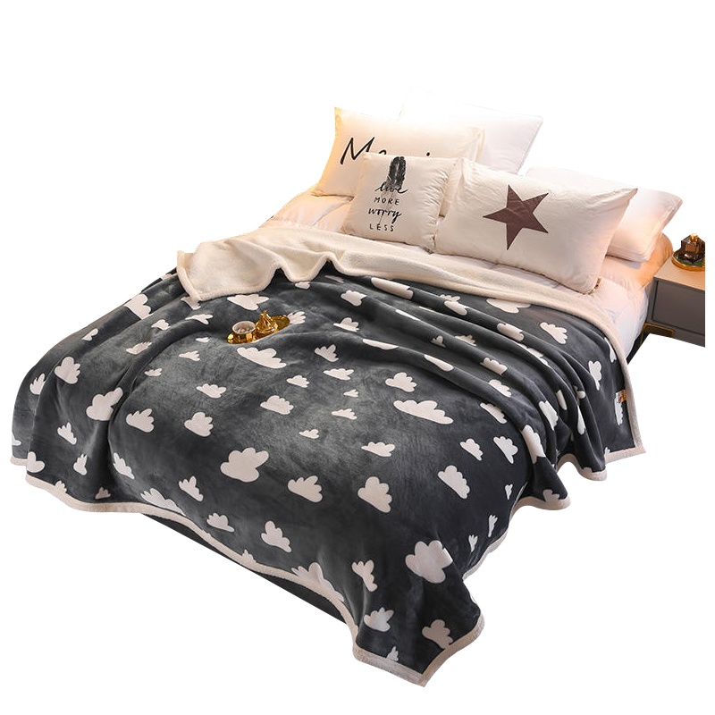 曼凝家纺 双层毛毯被子冬季羊羔绒雪花绒加厚保暖珊瑚绒毯子法兰绒毛毯被罩被套1.5/1.8/2.0米