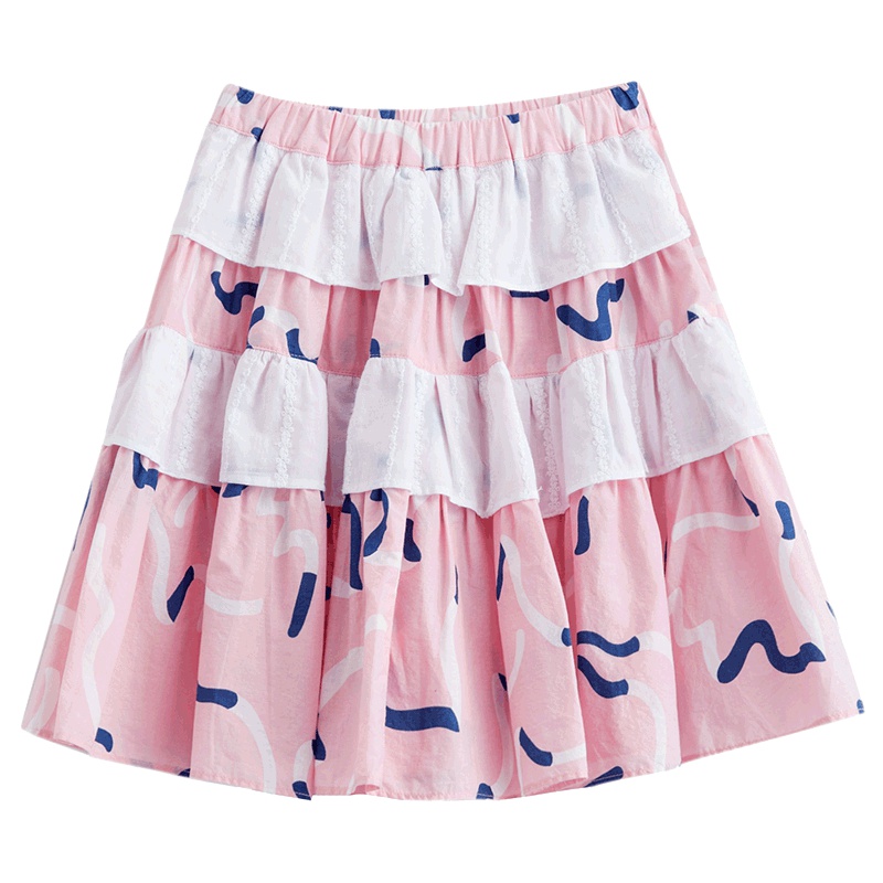 茵曼童装女童半身裙夏季中大童洋气裙子时尚棉质公主裙