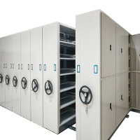 富和美 金属钢制密集柜手式轨道密集架文件柜可定制移动咖啡白色档案柜办公柜 每立方单价