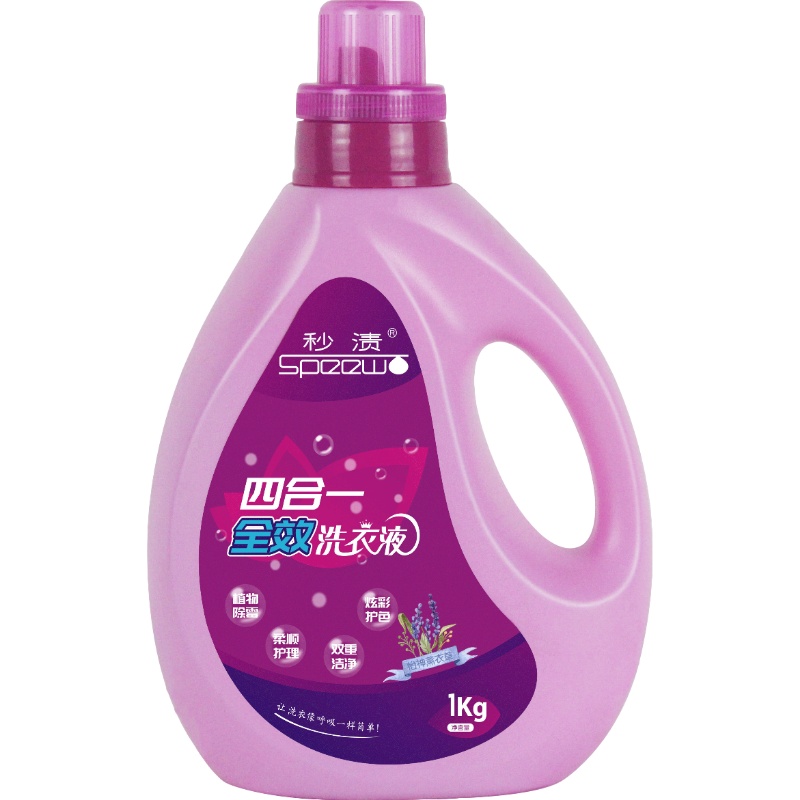 秒渍四合一全效洗衣液1kg桶装香味持久可手洗自然花香除霉家用实惠