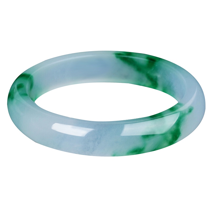 臻玉盈 飘花石英岩玉手镯时尚女款镯子